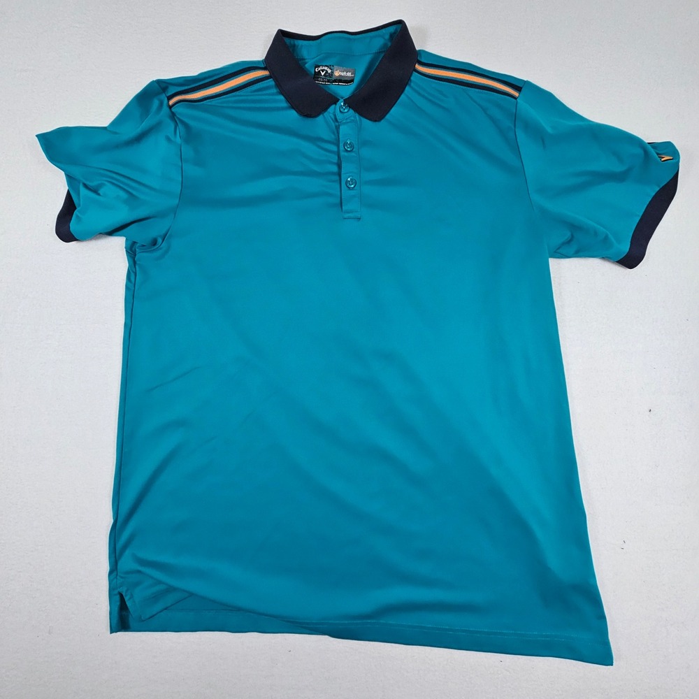 Callaway‎ Opti-Dri Golf Shirt Mens XL Teal Blue Short Sleeve Performance Pique